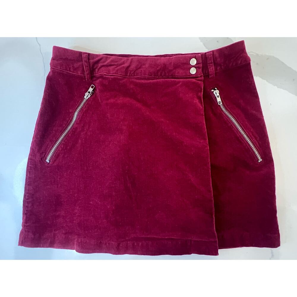 Cotton Candy LA Corduroy Wrap Mini Skirt Zipper Detail SZ M EUC